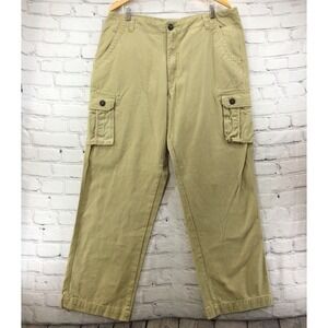 Smiths Workwear Pants Khaki Cargo Mens Sz 38X32 Beige 100% Cotton